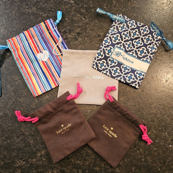 Brighton Handbags - 5 designer drawstring jewelry dustbags (Kate Spade, Michael Kors and Brighton)